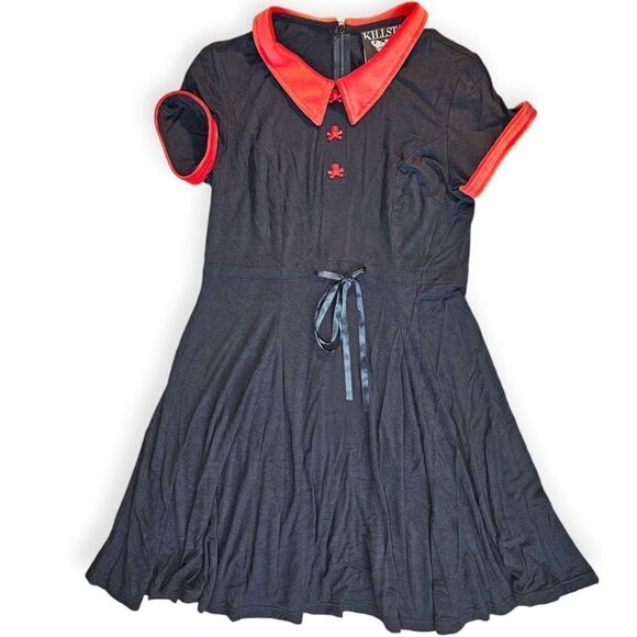 Killstar Black Red Skulls Doom Skater Dress - Picture 7 of 14